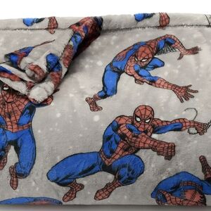 Marvel Spider-Man Plush Throw Blanket - Gray, Blue & Red